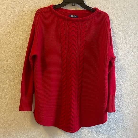 Chaps Cable Knit Red Women’s Sweater Medium - Picture 1 of 5